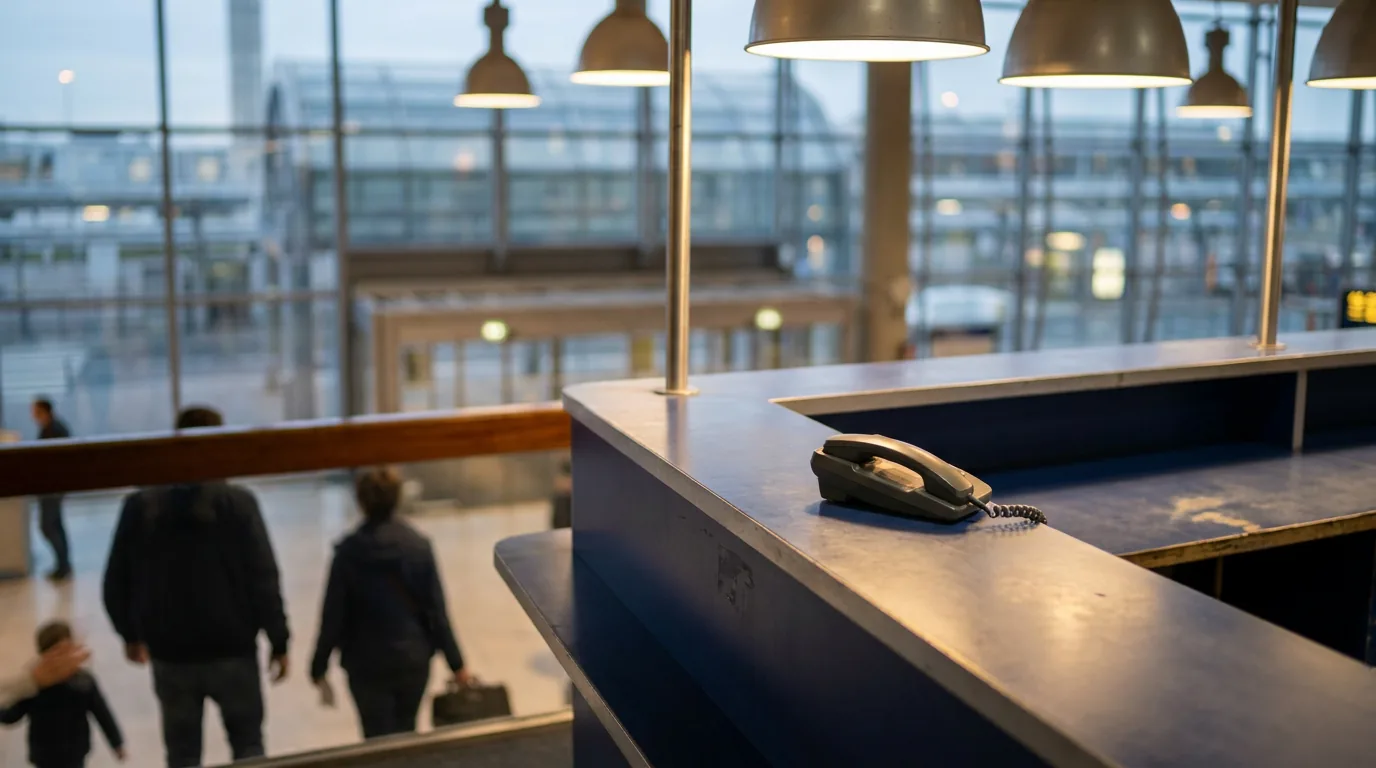 Comptoir de service passagers dans le terminal — Modele de lettre de reclamation aerienne LRAR