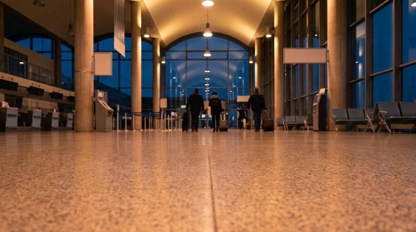 Intérieur calme d'un terminal d'aéroport — Réclamation French Bee